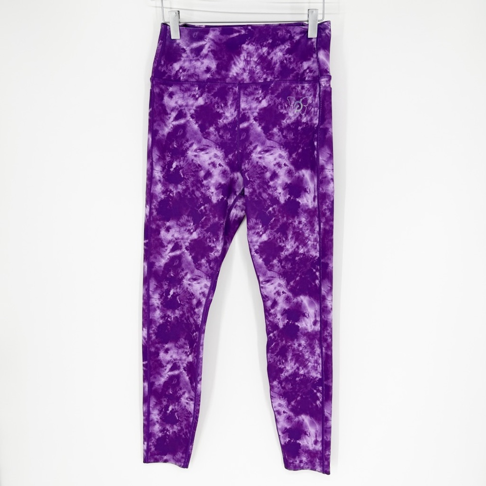 Peloton x Brittany Allen Tie Dye Pocket Leggings Women's M Purple Activewear - Picture 2 of 7